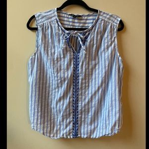 ‼️FINAL PRICE‼️ NWOT Banana Republic Blue Striped Cotton Blouse